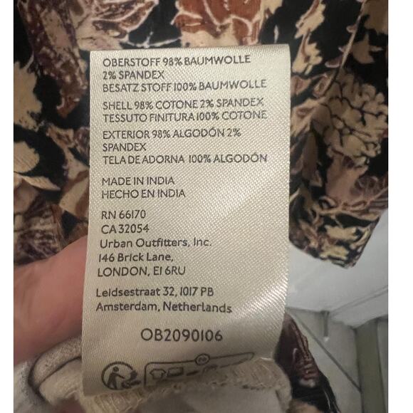 Free People Bali Antoinette Corduroy Mini Dress M Peter Pan Collar Boho Chic - Picture 7 of 14